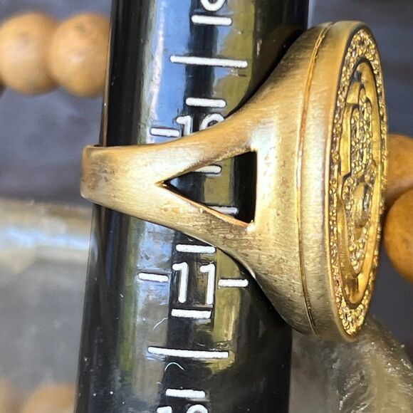 Sheila Fajl 18K Gold CZ Encrusted Hamsa/Evil Eye  Ring Size - Picture 11 of 14